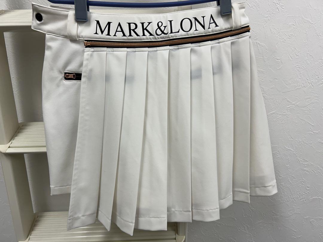 MARK&LONA ホワイト プリーツスカートパンツ