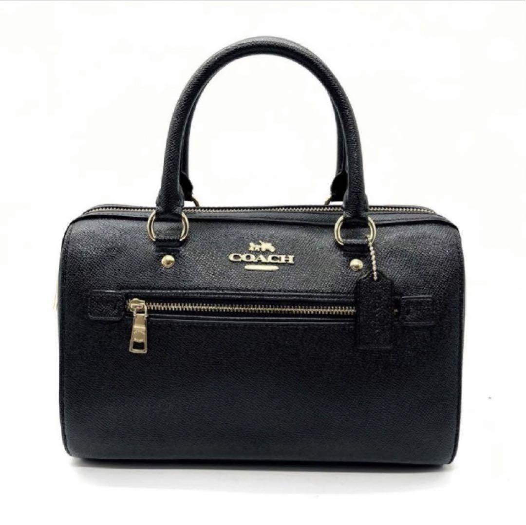 COACH 黒 レザー バッグ ボストン/ショルダーバッグ 2way
