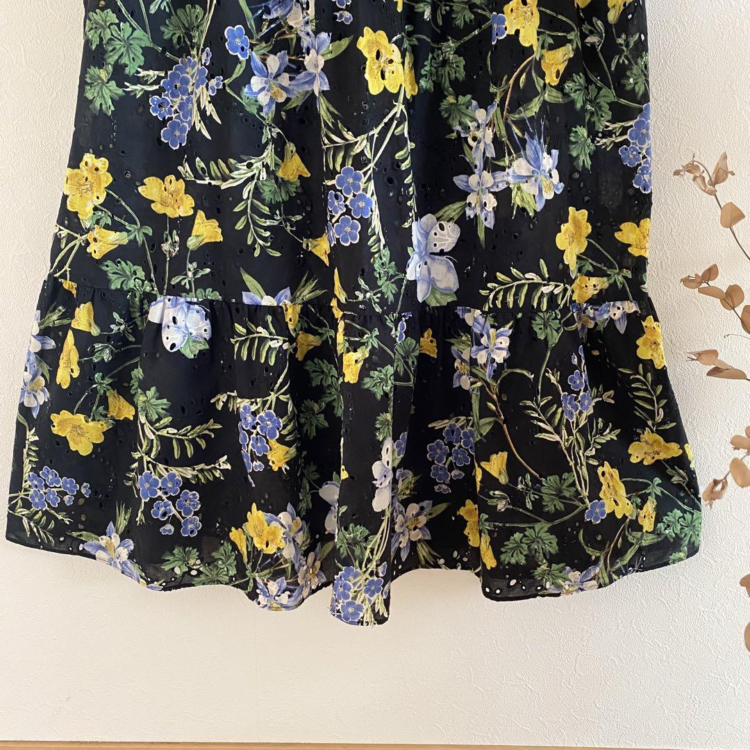 新品 ZARA フラワープリント ミディ ワンピース リゾート ロング