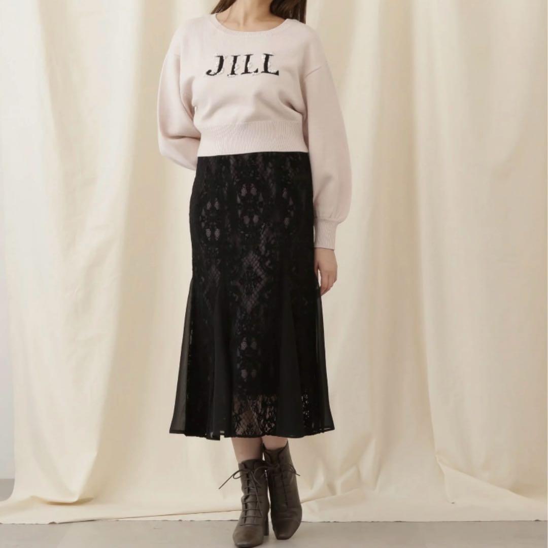 JILLbyJILL STUART ロゴジャガードビジューニット エクリュ