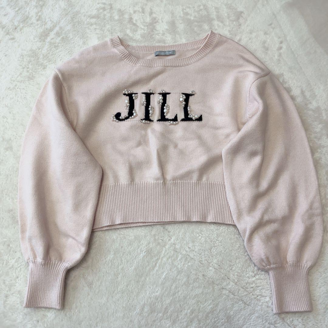 JILLbyJILL STUART ロゴジャガードビジューニット エクリュ
