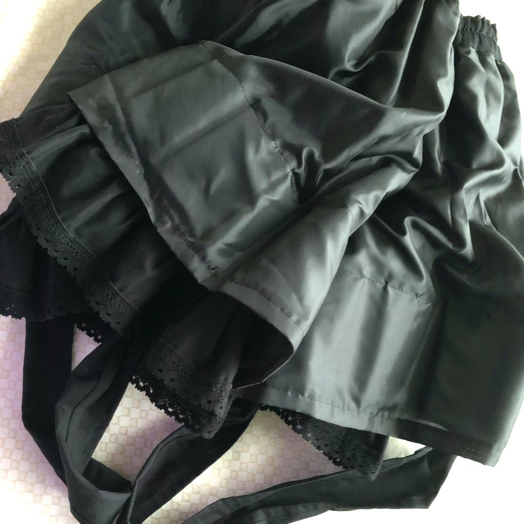 未使用難有り★ゴスロリ★黒★綿★パニエ内蔵スカート★ハンドメイド★Y2K