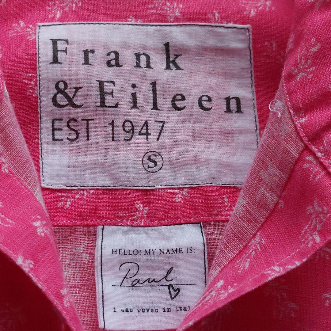 美品 FRANK&EILEEN PAUL L相当 リネンシャツ ヤシの木柄
