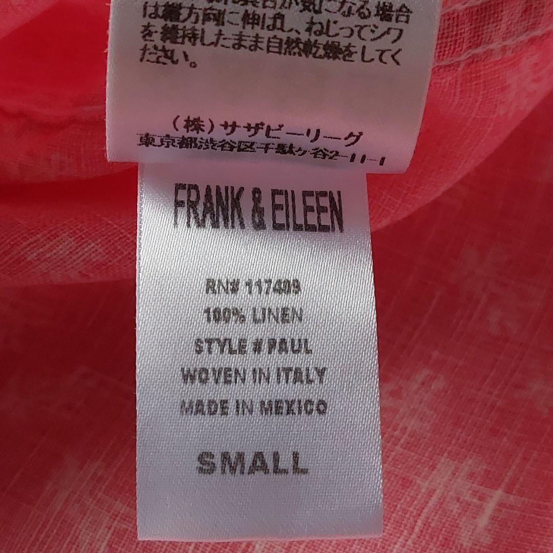 美品 FRANK&EILEEN PAUL L相当 リネンシャツ ヤシの木柄