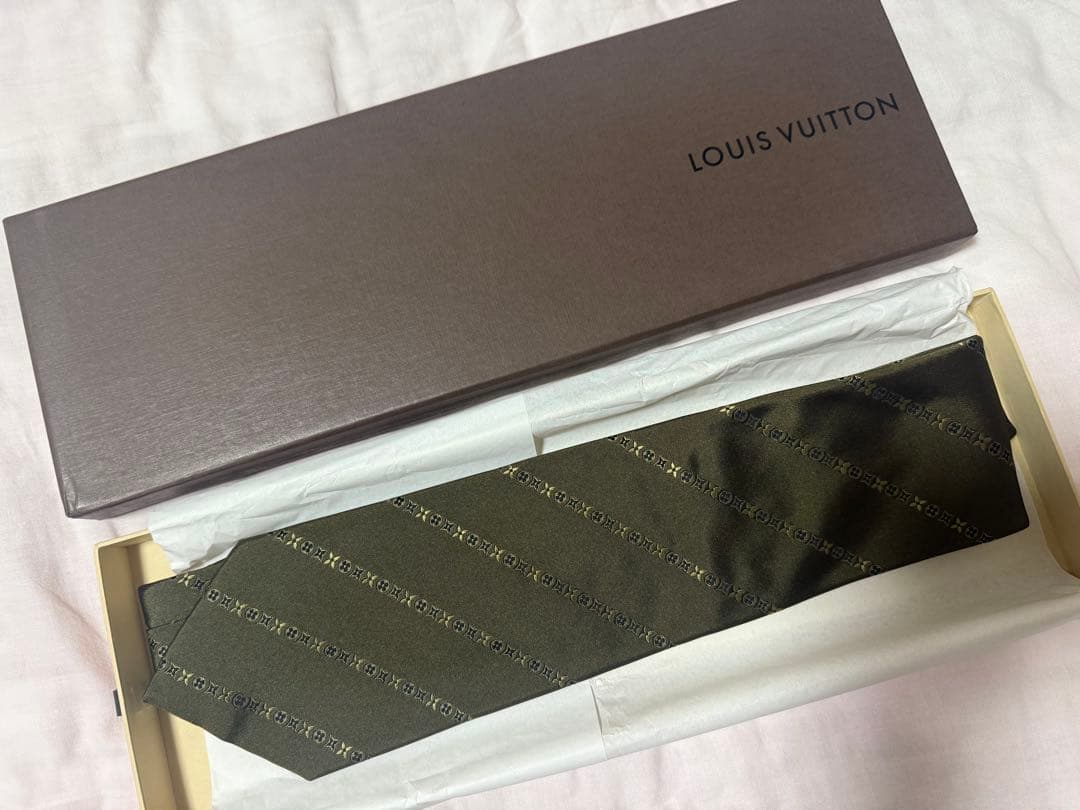 LOUIS VUITTON ルイヴィトン ダークグリーン ネクタイ 箱付き