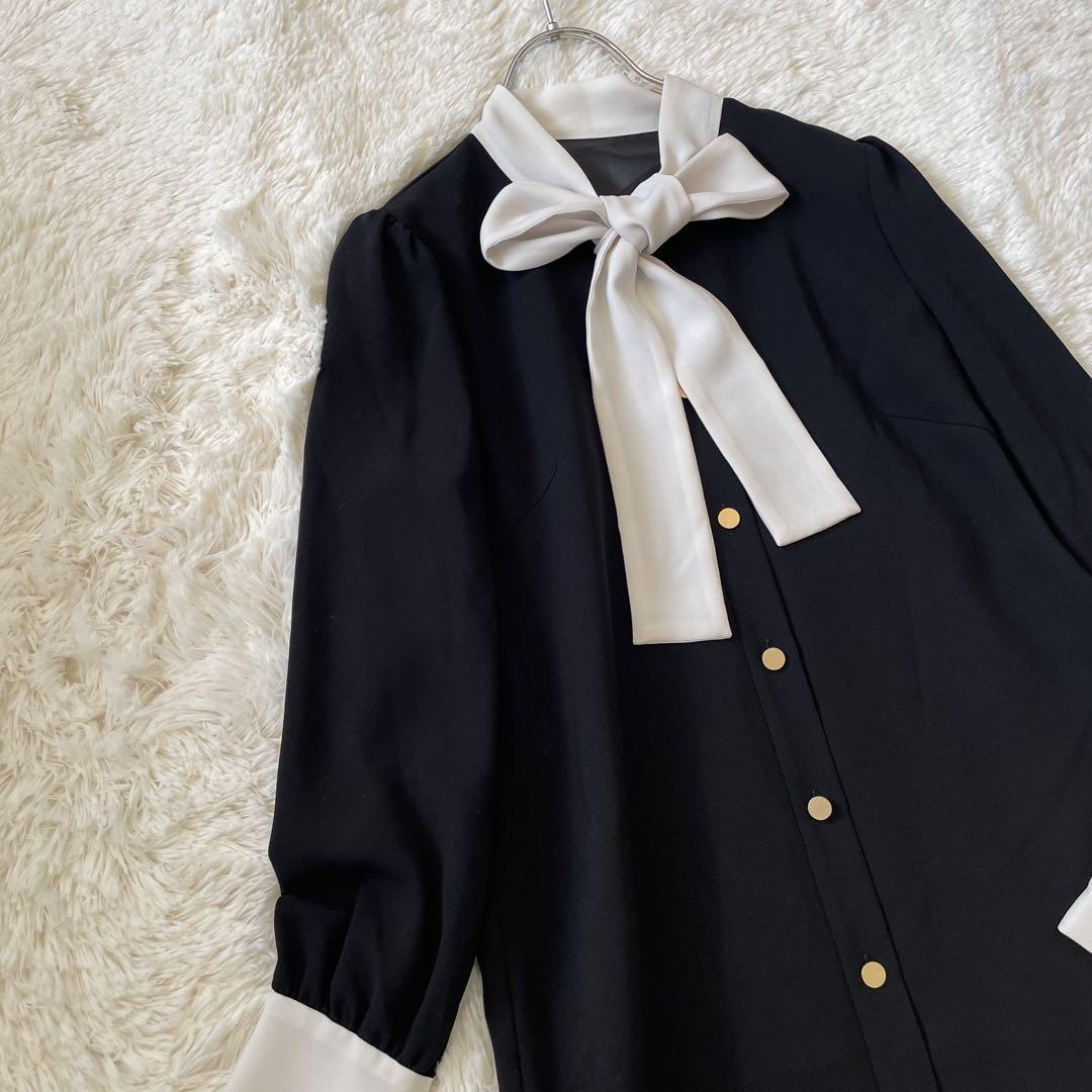 大人気✨完売品 ダイアグラム ヘムフレアボウタイワンピース