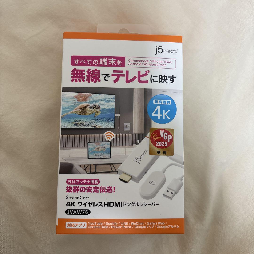 j5 Create JVAW76 4K HDMI無線アダプター