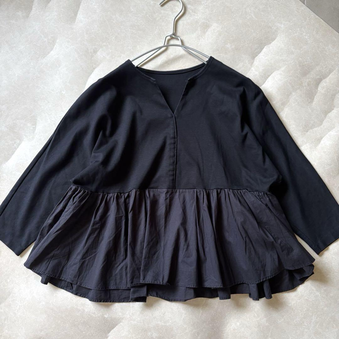 美品　アダムエロペ　ペプラムトップス 美品】ADAM ET ROPE アダムエロペ ギャザー トップス ペプラム