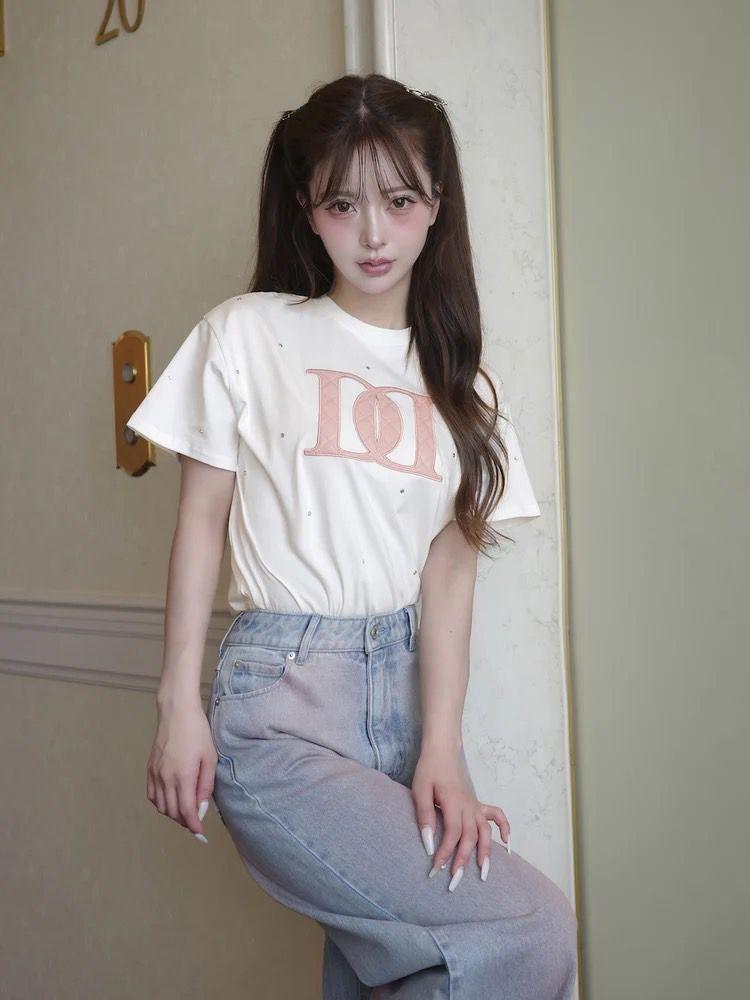 【正規品】darich キルティングアップリケビジューTシャツ　ダーリッチ