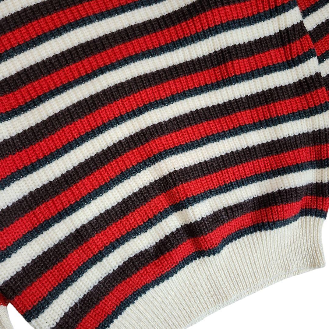 ジム gim マルチボーダー柄・毛100% ニット セーター 68285 GIM ⁄ ジム｜オーガニックリネン12Gボーダー柄半袖クルー