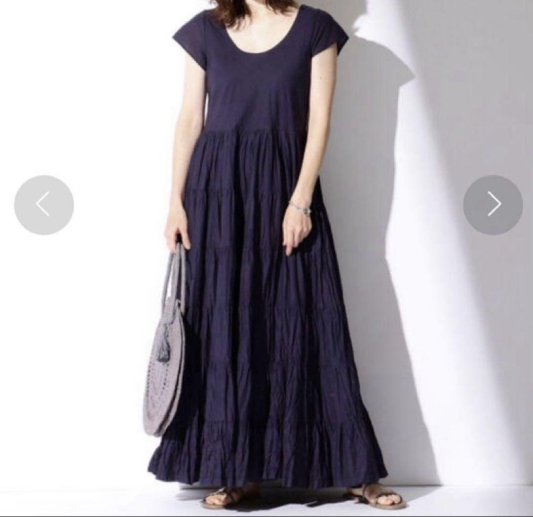 MARIHA ロングワンピース　ネイビー　36