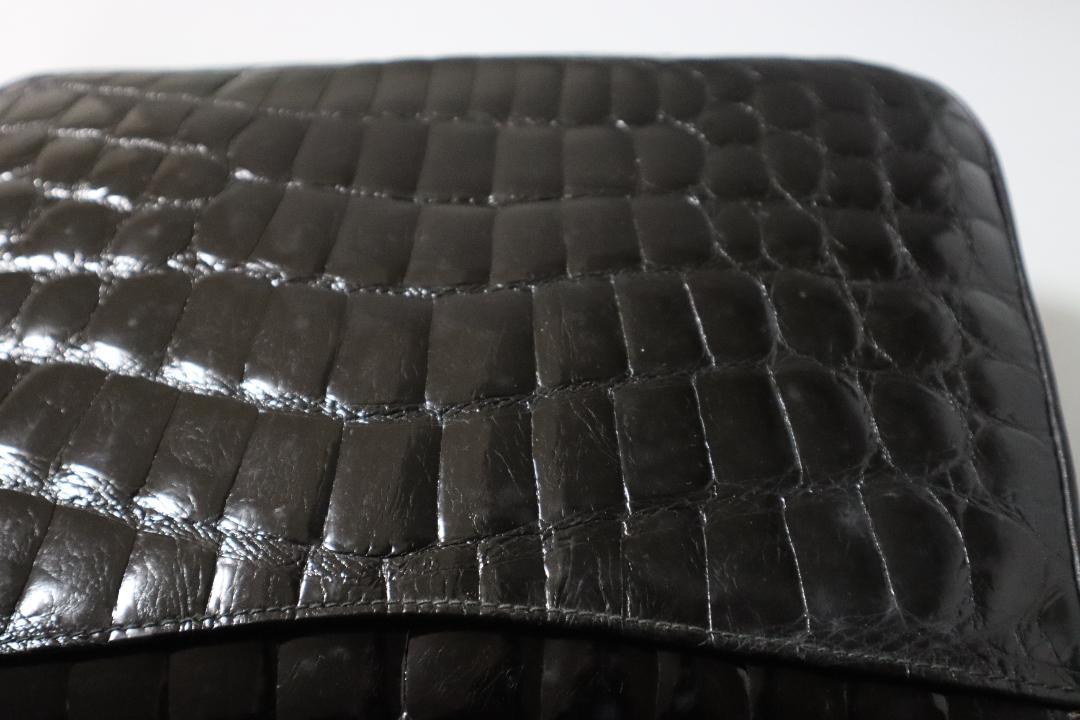 Gino Tromba クロコダイルハンドバッグ Gino Tromba ジーノトロンバ クロコダイル ハンドバッグ 黒