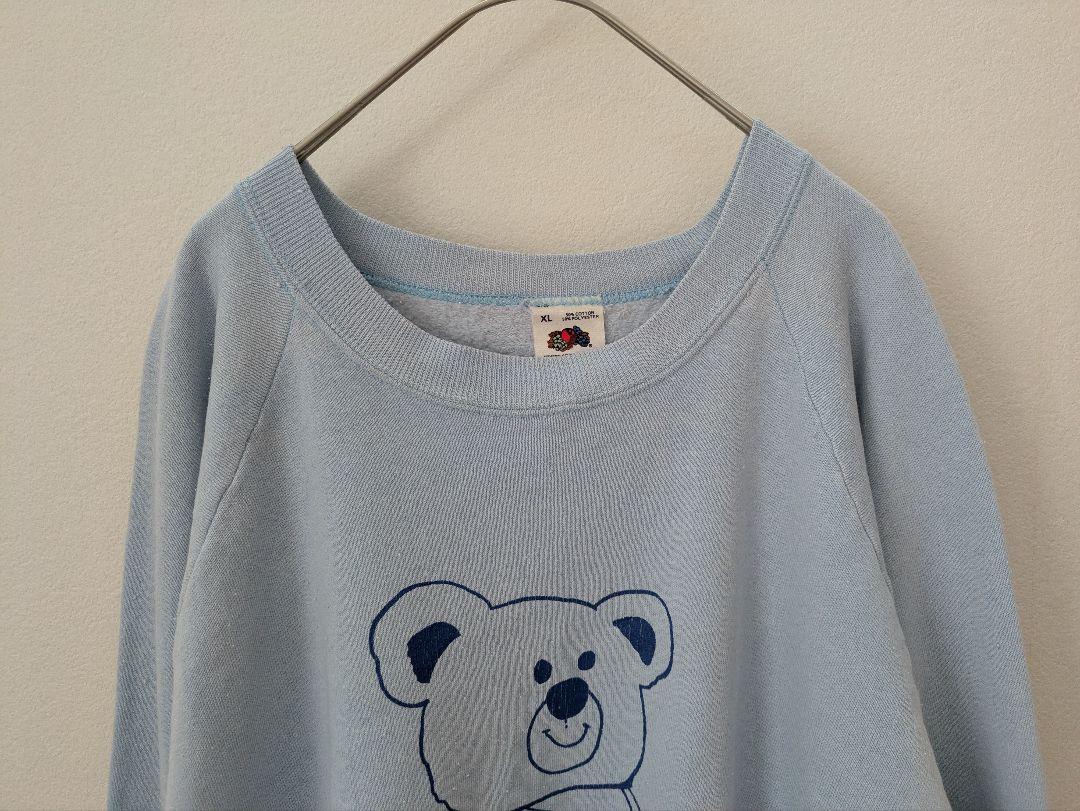 【ことりさま】Vintage 90s USA製 くま スウェット トレーナーライ