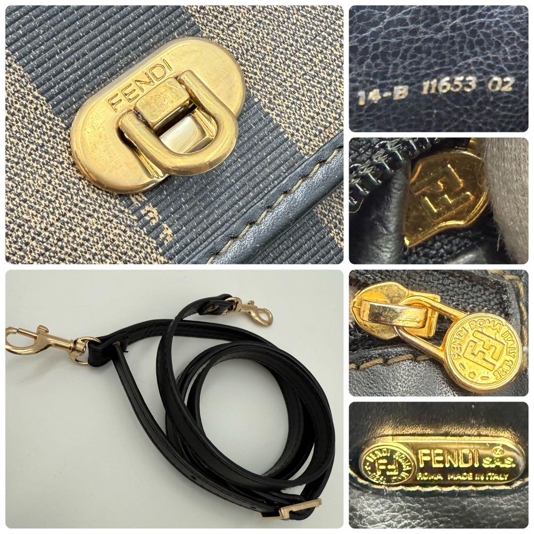 高級 FENDI ペカン 2way ガンチーニ ハンドバッグ ショルダー