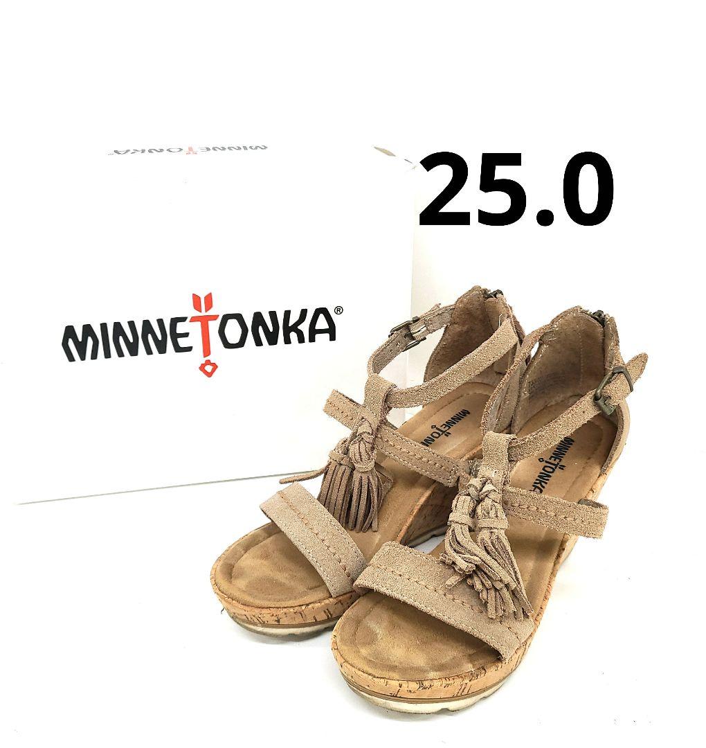 MINNETONKA タッセル付きウェッジサンダル 25.0cm