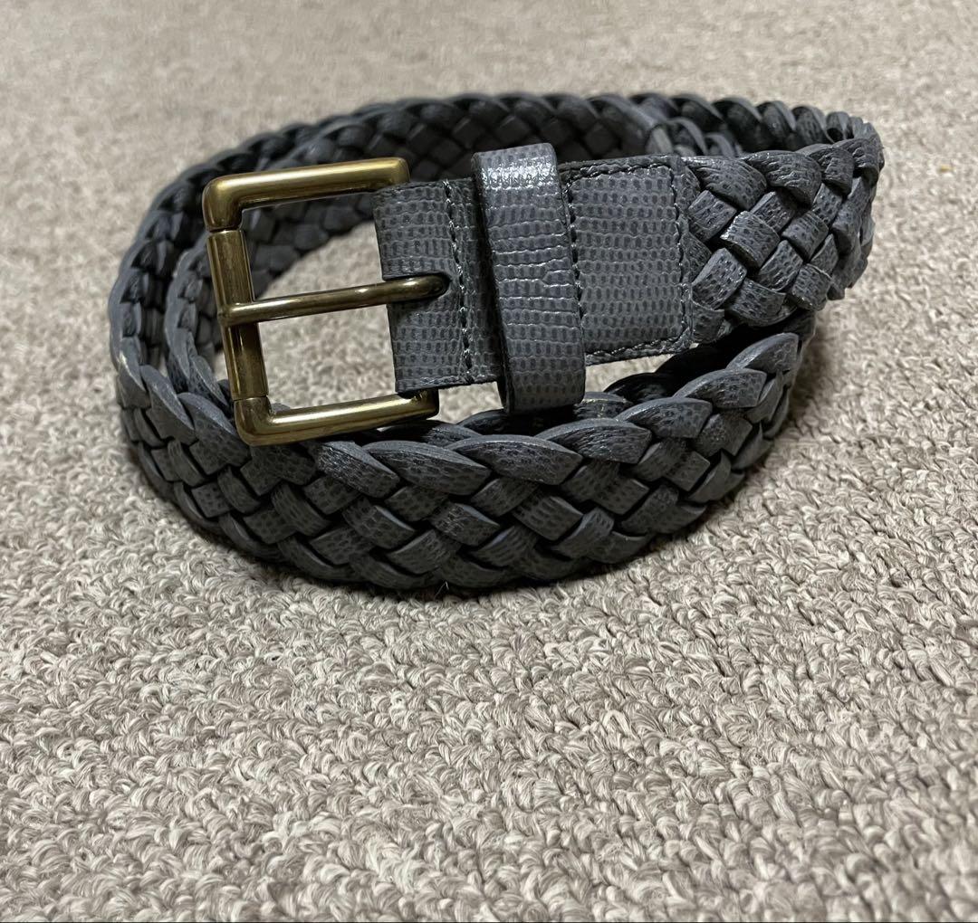 A.P.C アーペーセー　牛革 レザー メッシュベルト　フランス製