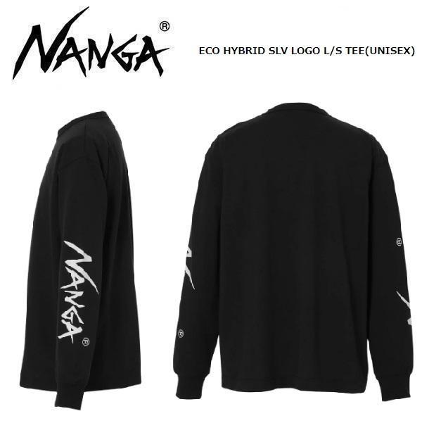ナンガ エコハイブリッド スリーブロゴ ロングTシャツ ブラック L