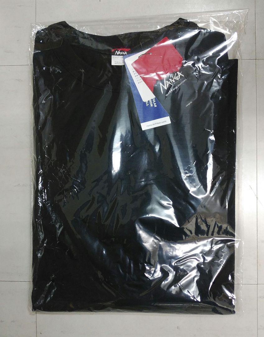 ナンガ エコハイブリッド スリーブロゴ ロングTシャツ ブラック L