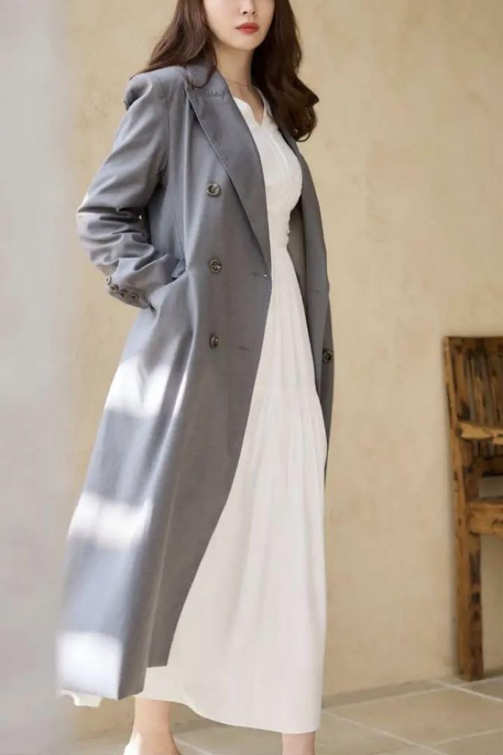 ジャケット・アウター Double Breasted Twill Long Blazer