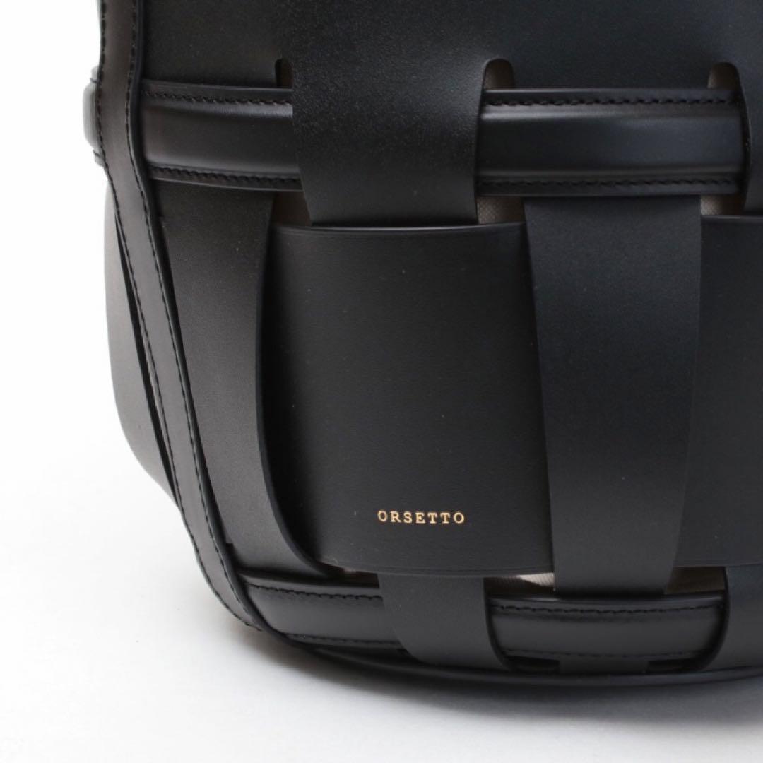 ORSETTO オルセット バッグ RETE バケツ型レザートート ブラック