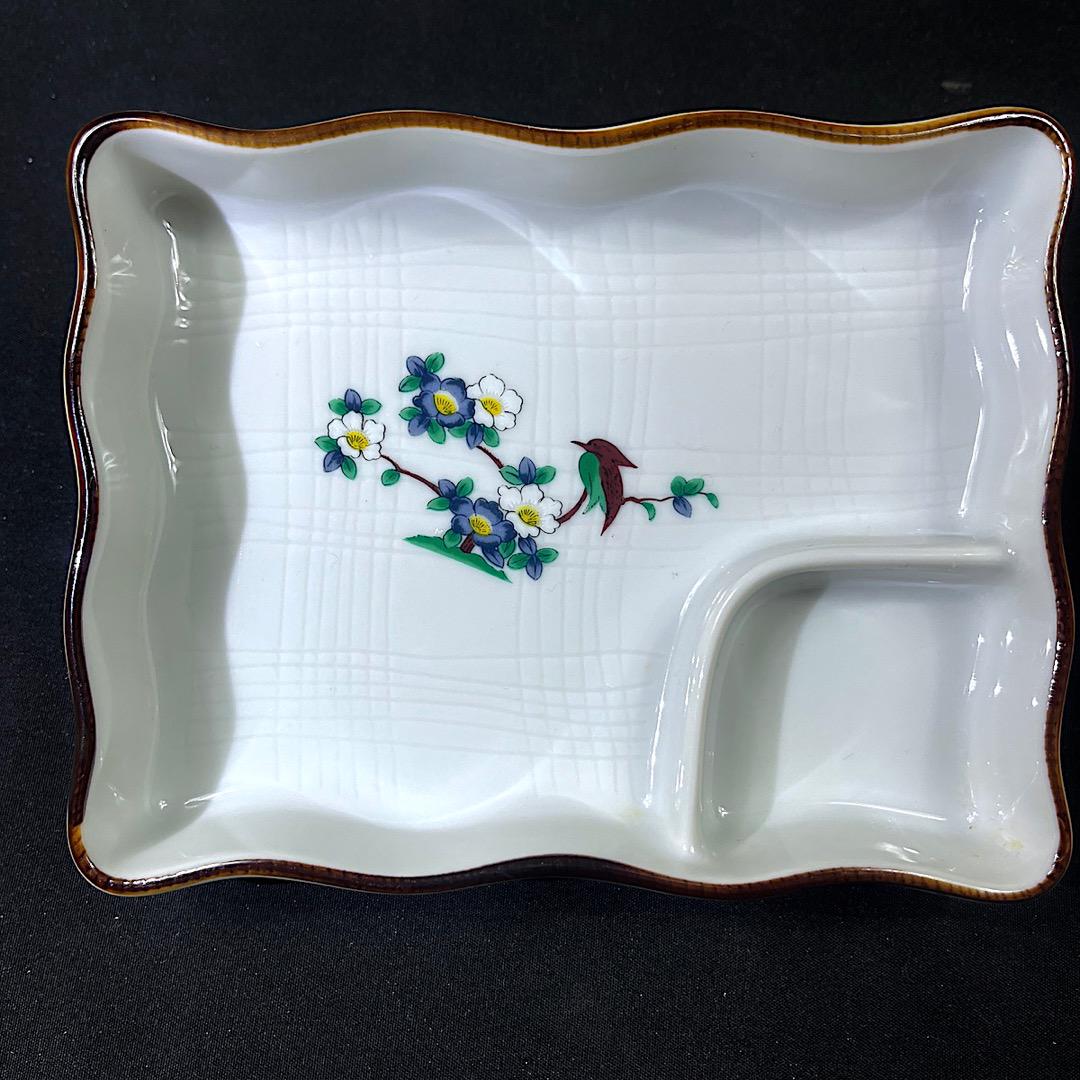 有田焼 吾山窯 花鳥 絵変り 錦古伊万里 丸仕切り皿 揃 刺身皿