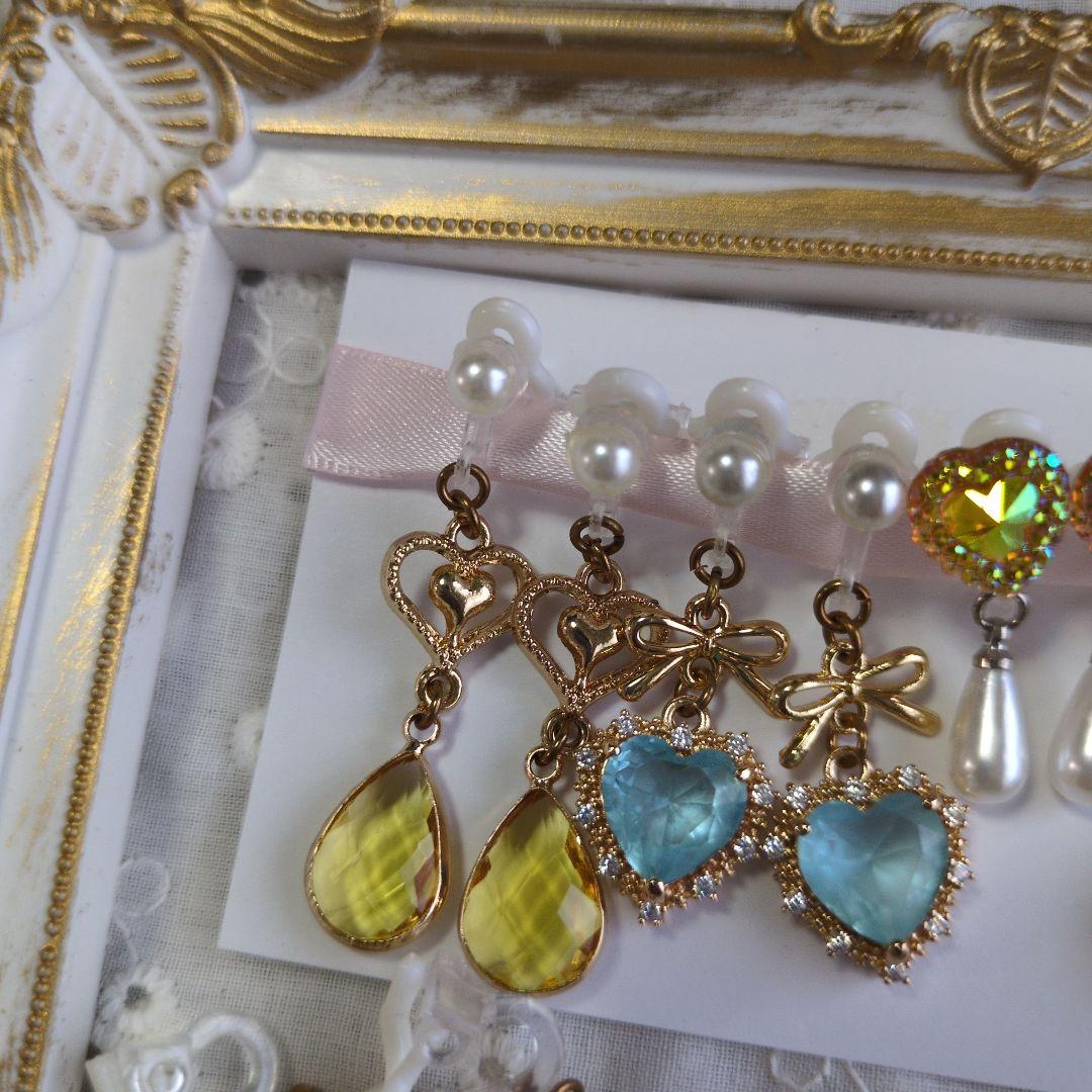 キッズ プリンセス イヤリングセット ハンドメイド【003