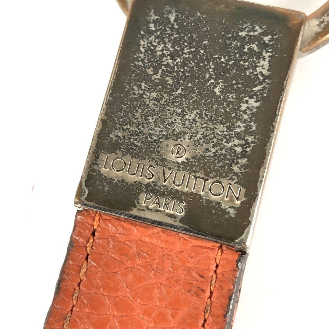 LOUIS VUITTON ヴィトン オレンジレザー キーホルダー - メルカリ