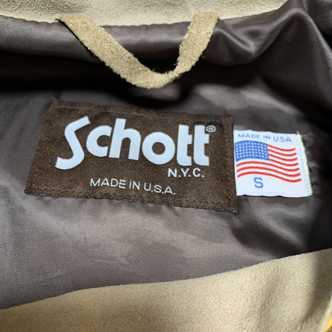 【白ひげ】Schott レースアップレザージャケット スエード  S