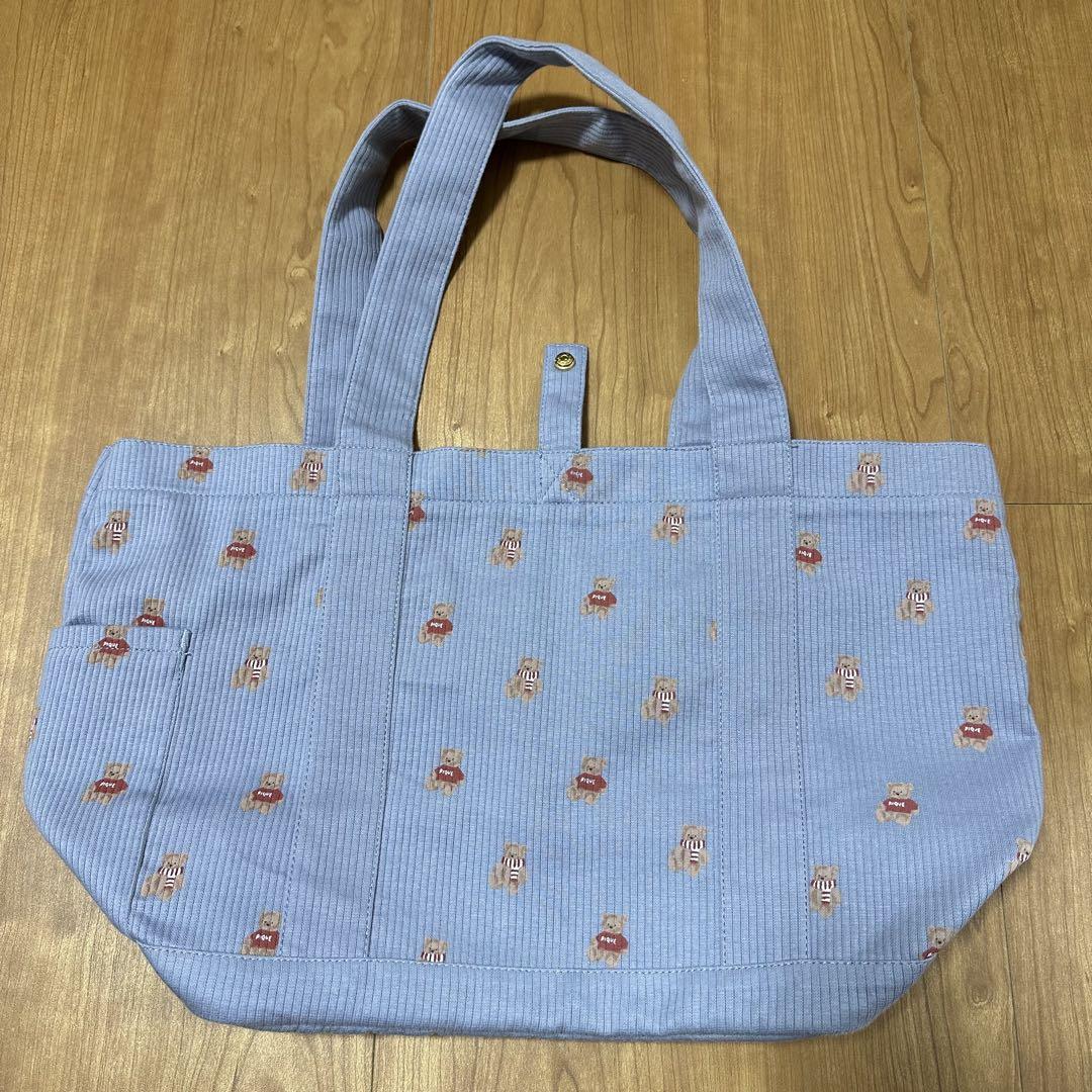 【販路限定商品】【HOLIDAY】ベア柄ママバッグ ジェラピケ