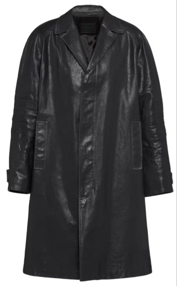 Prada レザーコート | ブラック | FARFETCH JP