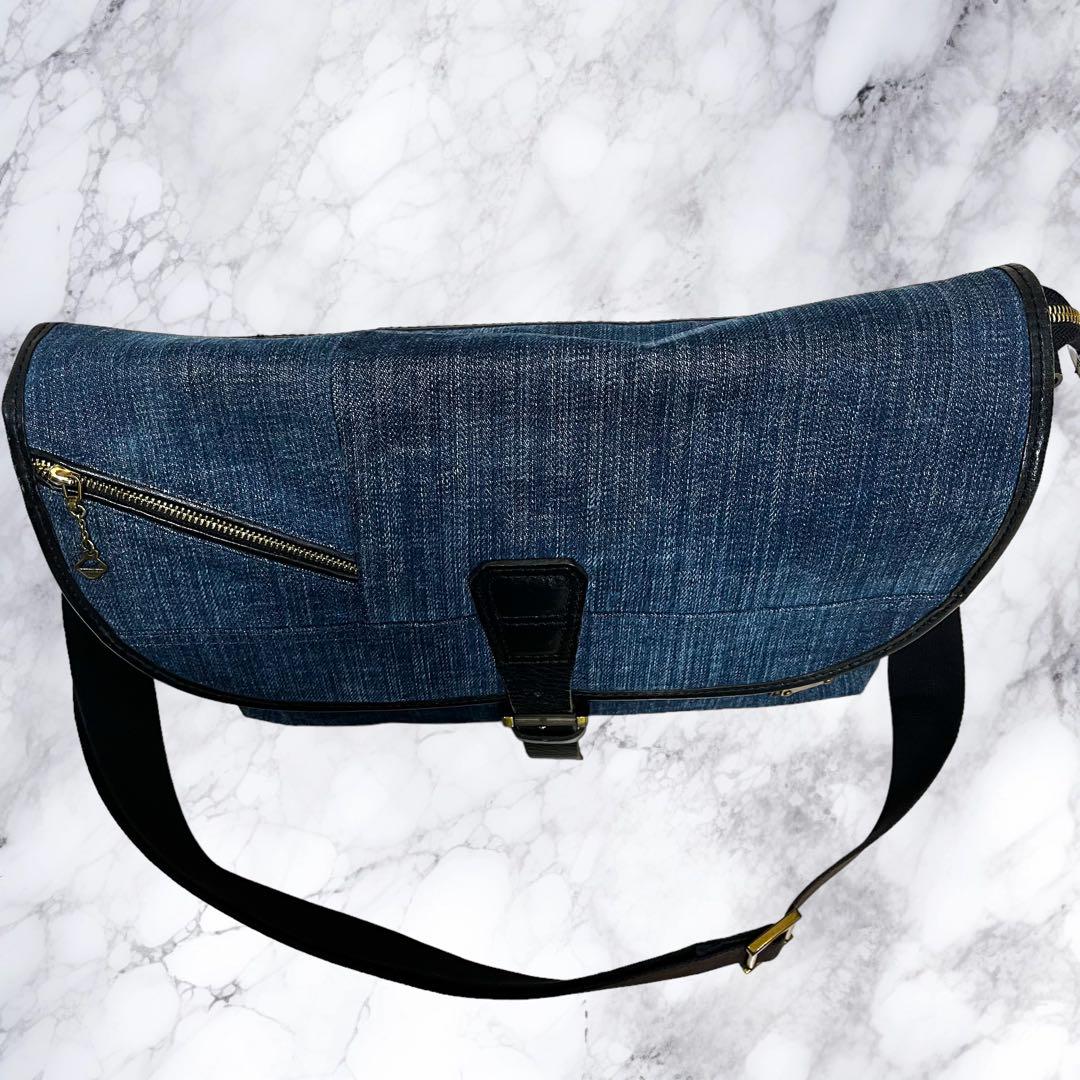DIESEL ディーゼル メッセンジャーバッグ ショルダーバッグ デニム レザー
