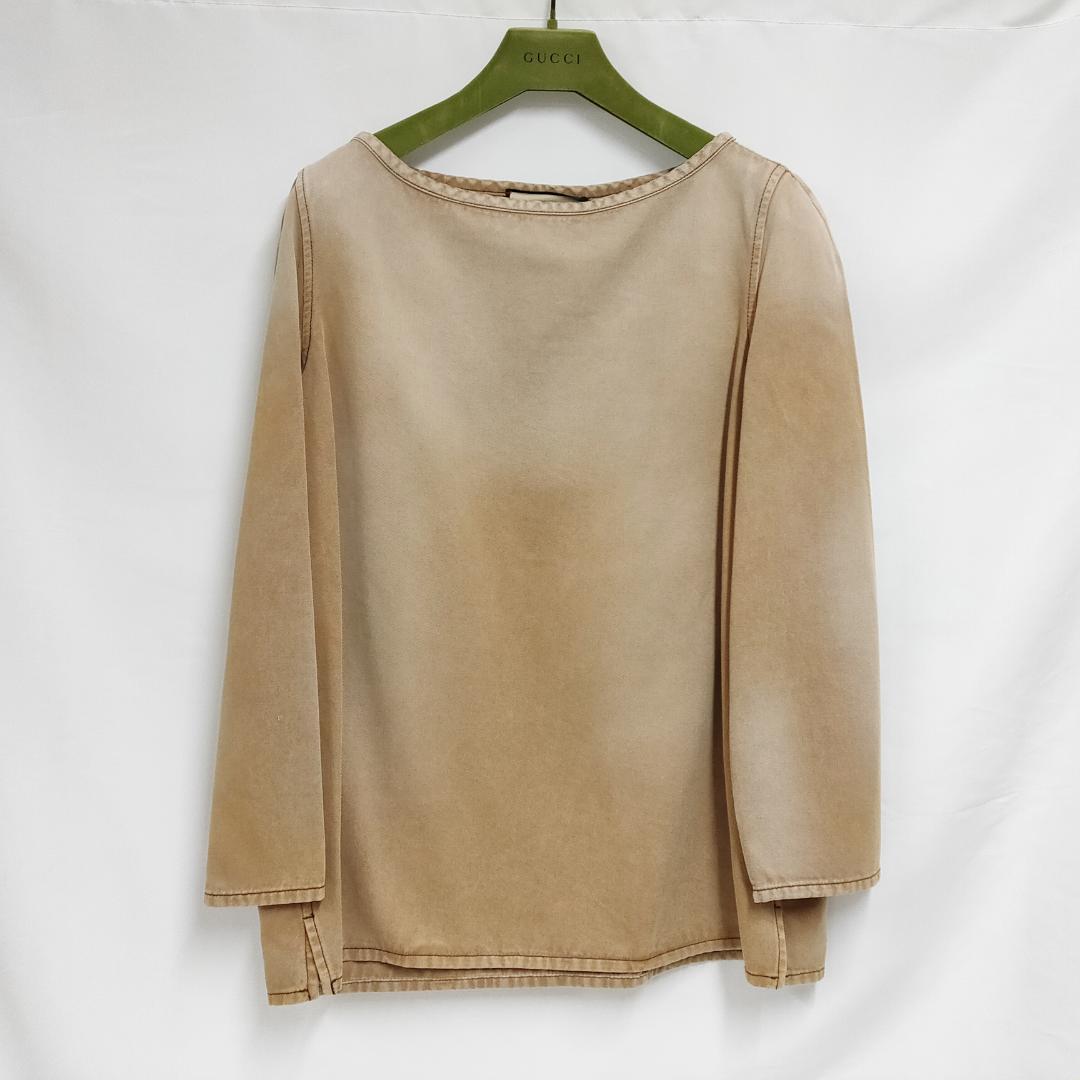 ○★新品 未使用 GUCCI エンブロイダリー デニム トップ 7分袖 Tシャツ