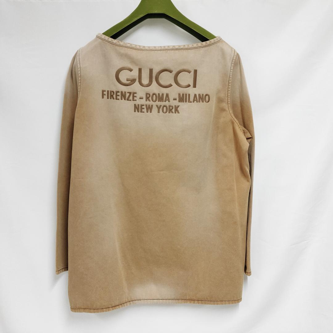 ○★新品 未使用 GUCCI エンブロイダリー デニム トップ 7分袖 Tシャツ