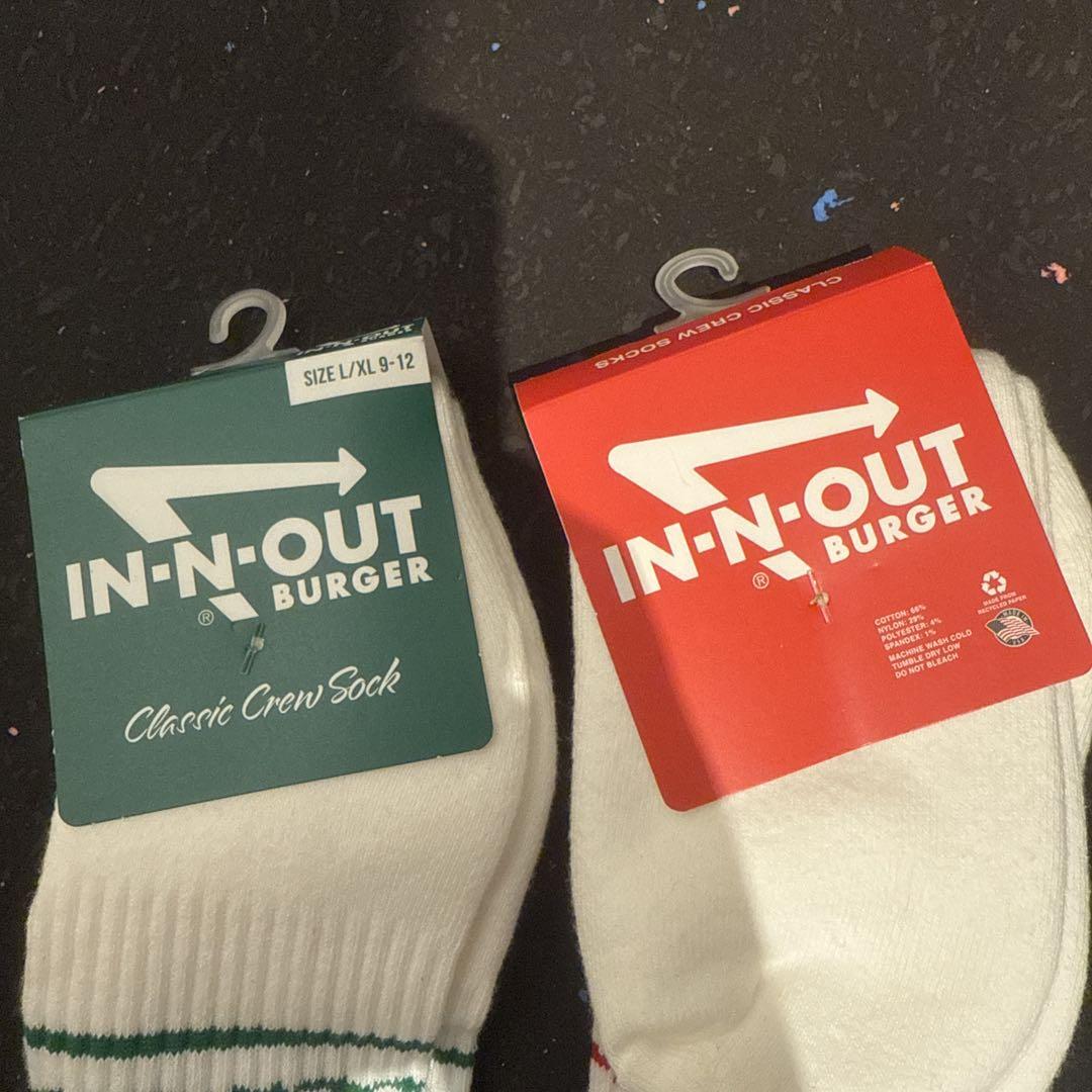 IN-N-OUT BURGER クラシッククルーソックス 2足セット