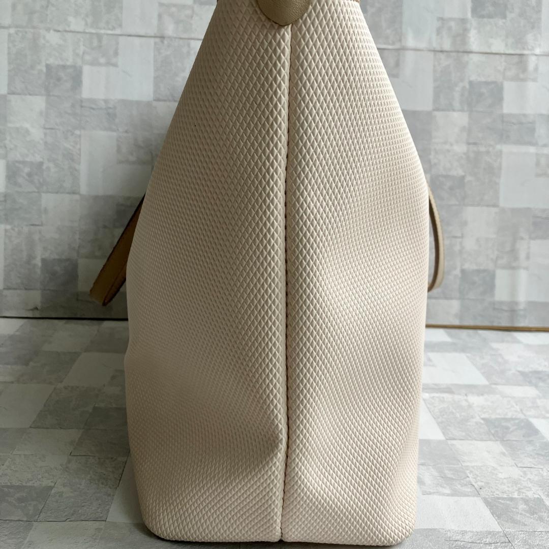 美品◎トプカピ トートバッグ RHOMBUS ダイヤ柄 レザー ベージュ