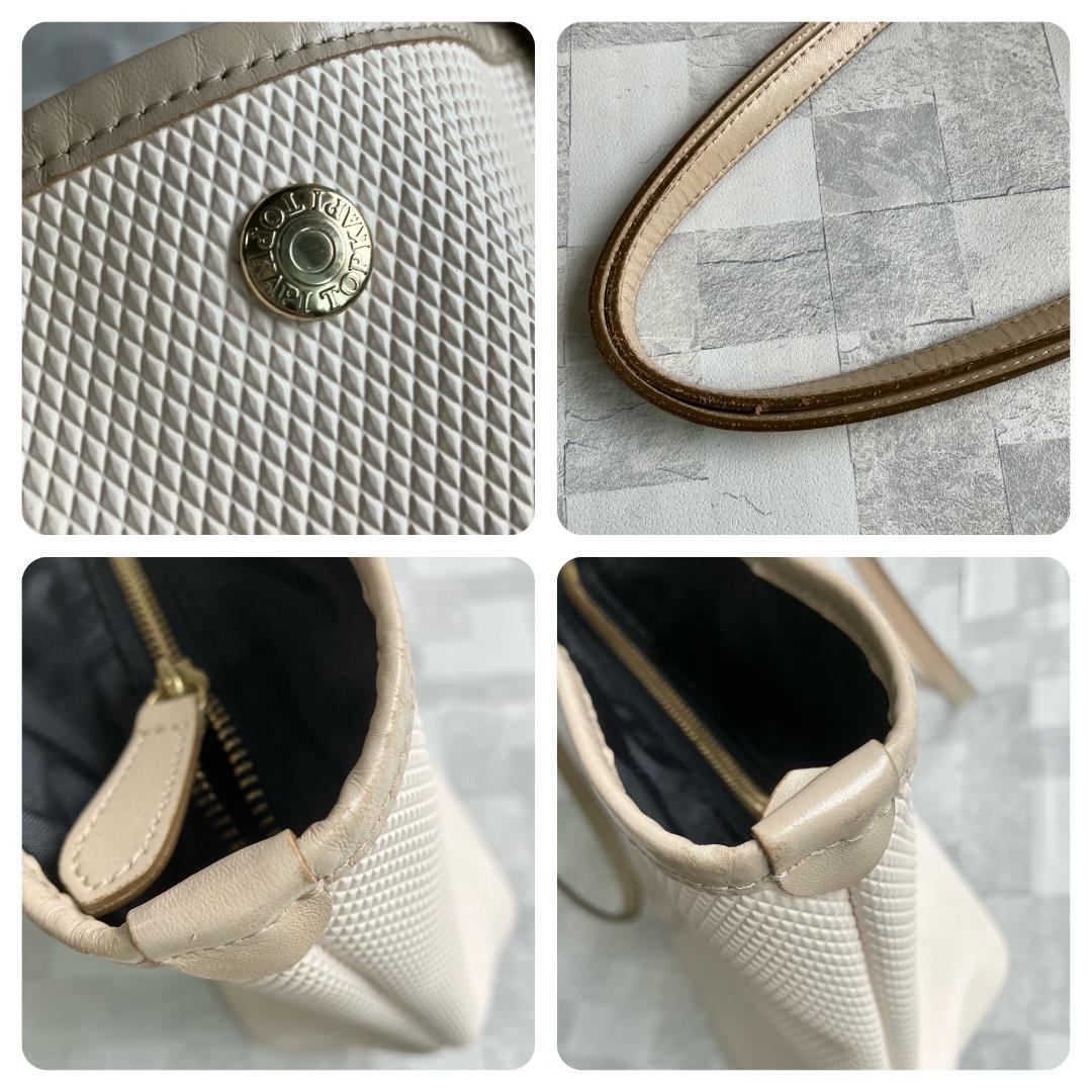 美品◎トプカピ トートバッグ RHOMBUS ダイヤ柄 レザー ベージュ