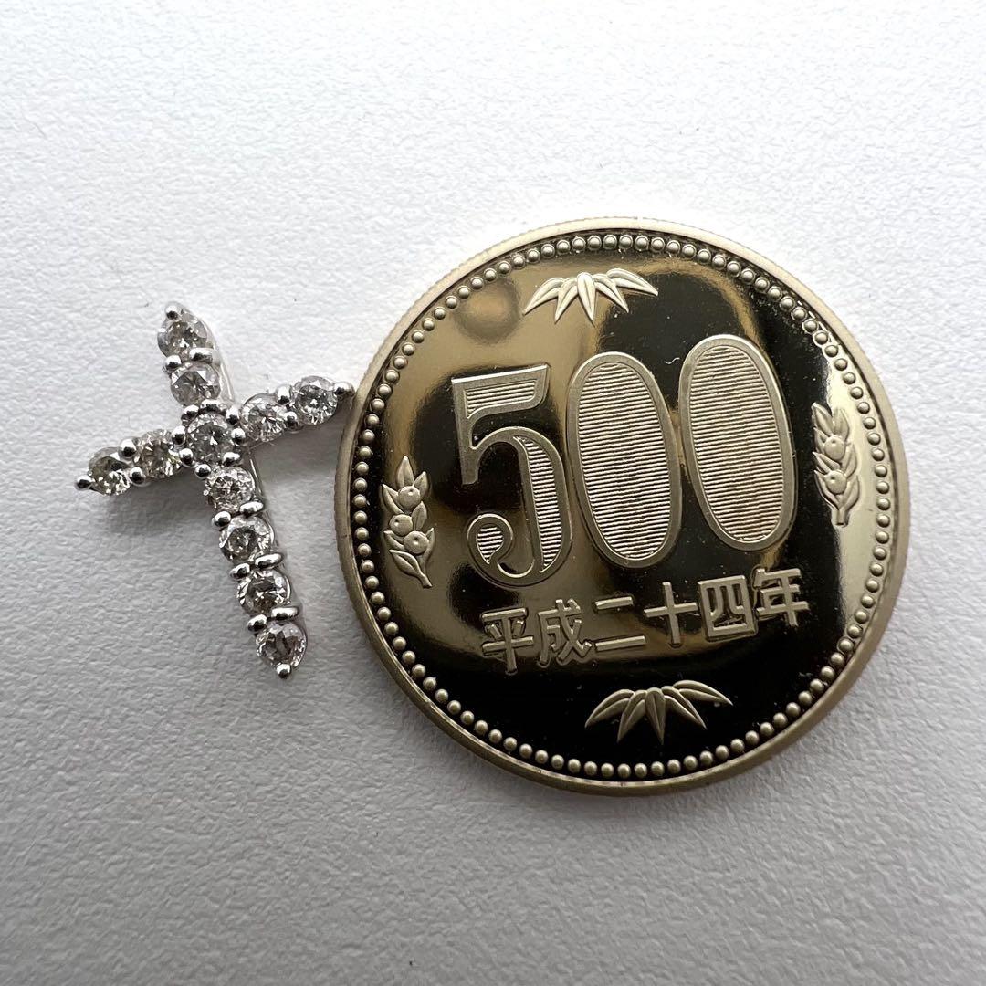 K18 WG クロスペンダントトップ ダイヤ0.5ct 1.21 ct