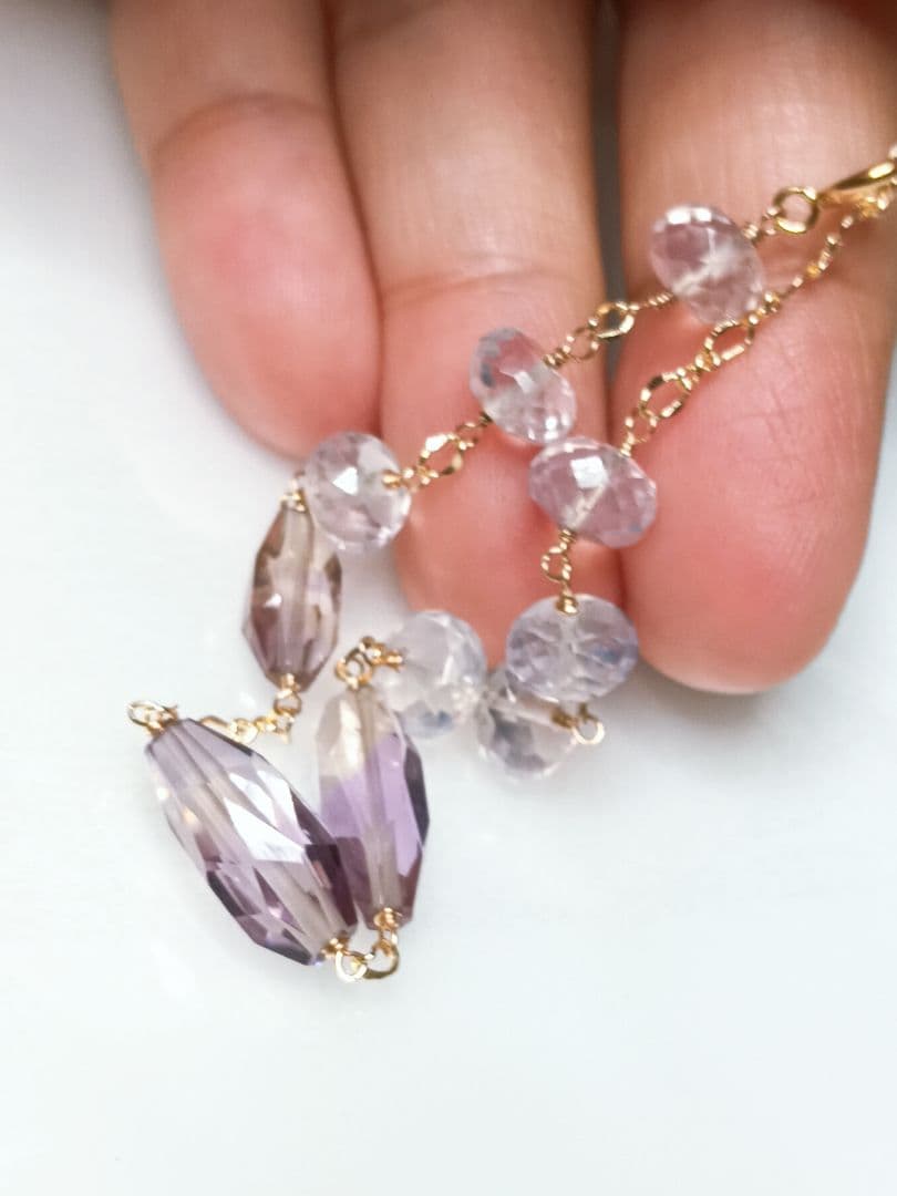 14kgf 高品質アメトリン スコロライトブレスレット