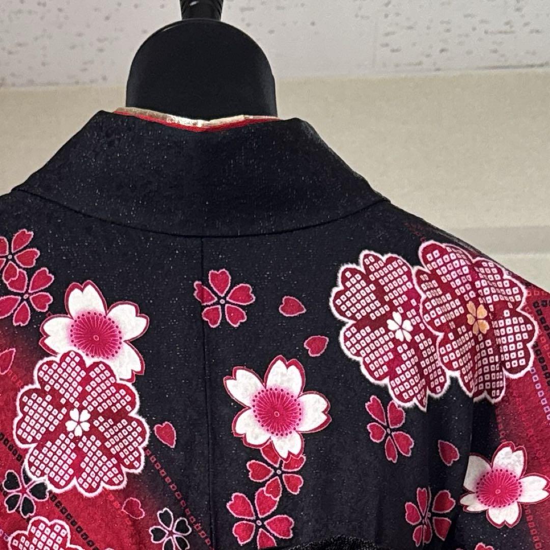 振袖フルセット(7点)・古典柄・舞桜・銀通し地・やまと誂製・トールサイズ・正絹 振袖フルセット(7点)・古典柄・舞桜・銀通し地・やまと誂製
