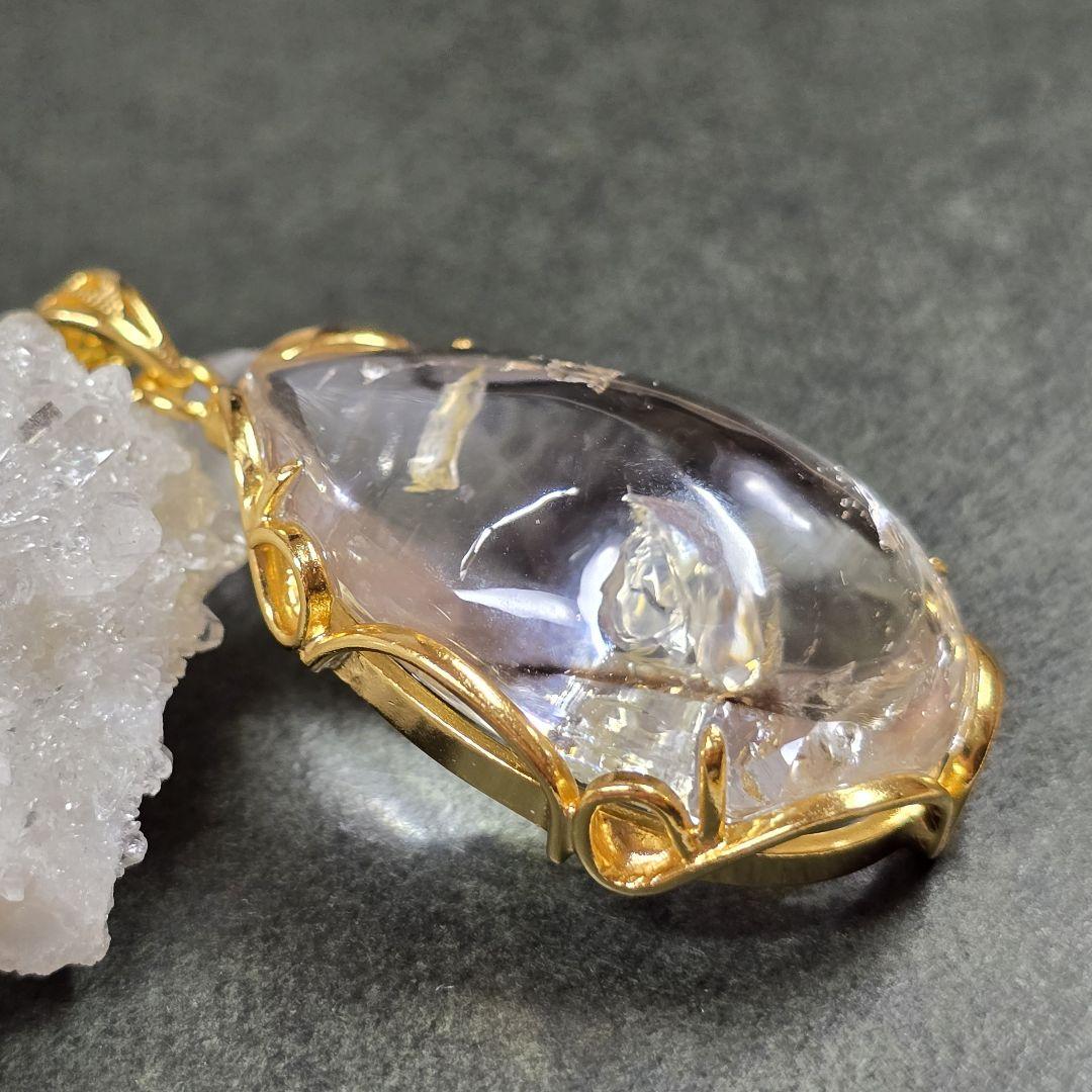 【ウォーターインクォーツ】水晶⭐︎水・鉱物入り⭐︎動く⭐︎ネックレスsilver925 ウォーターインクォーツ】水晶⭐︎水・鉱物入り⭐︎動く