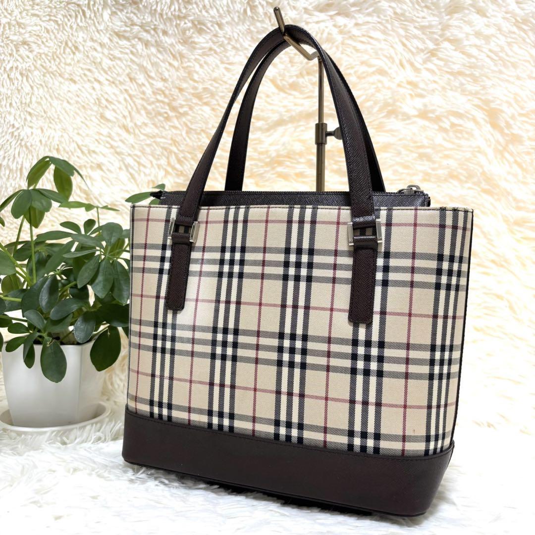 【極美品】BURBERRY ハンドバッグ ミニ ノバチェック ブラウン