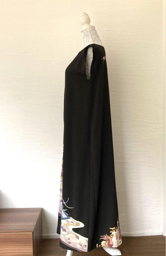 黒留袖リメイク　フォーマルワンピース&ボレロセット