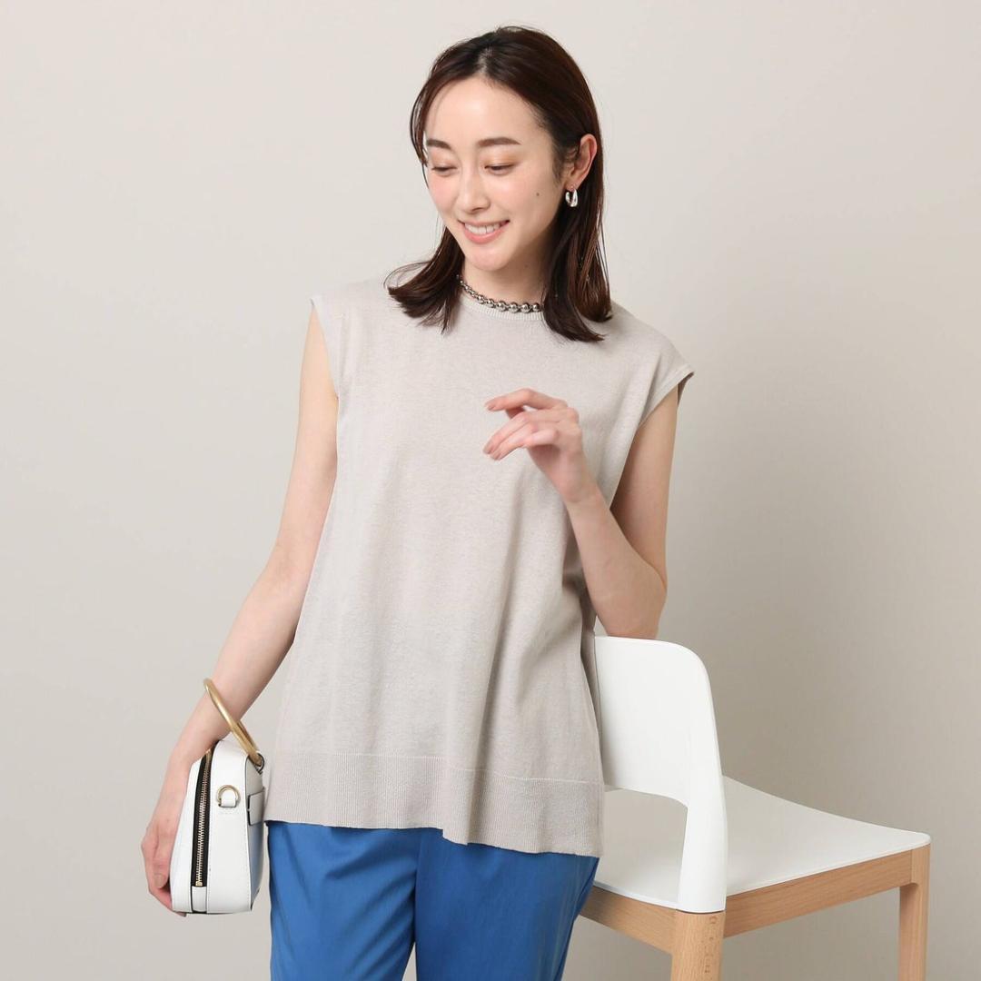 定価13200円 新品 アンタイトル リネン コットン ニット ベージュ