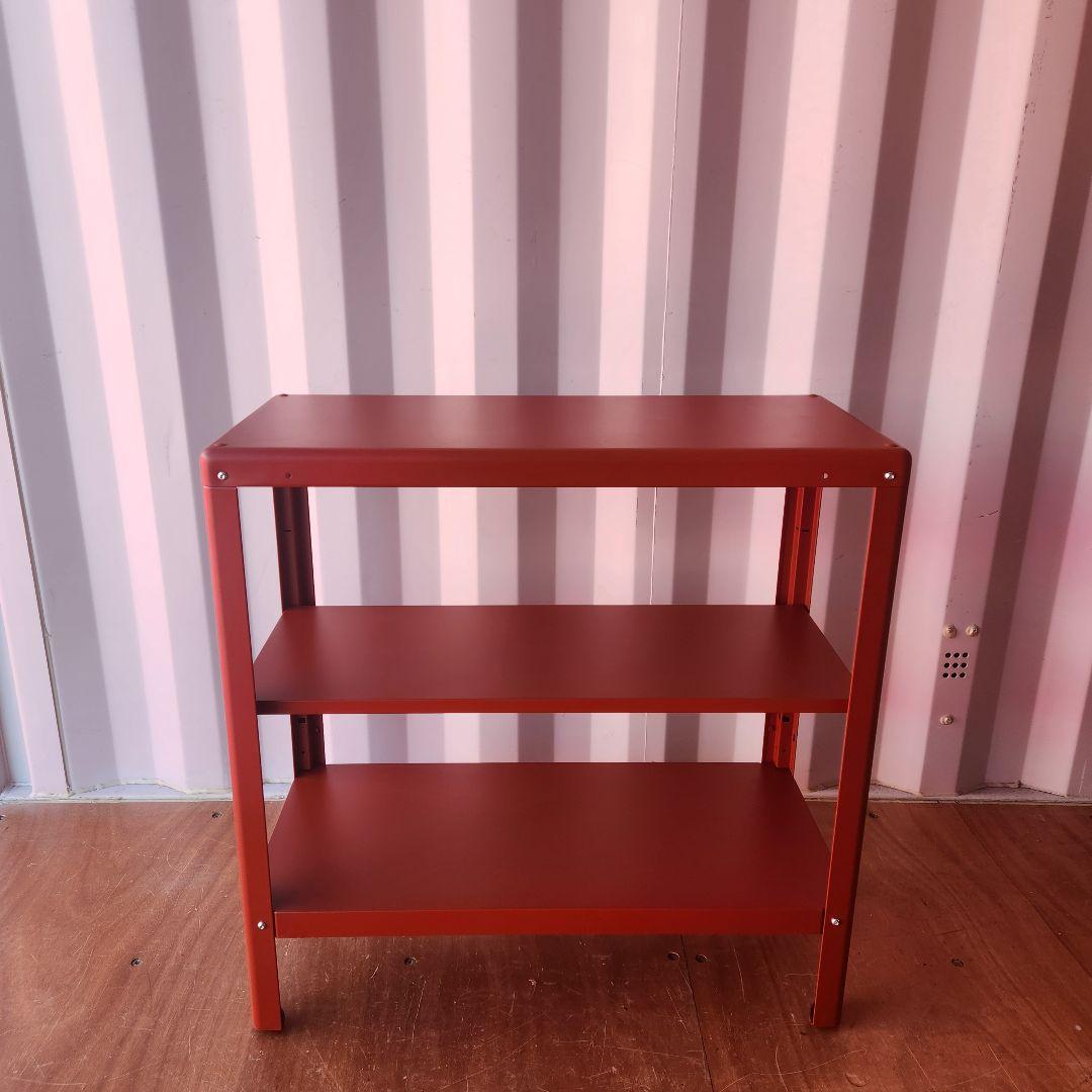 廃盤カラー ikea KOLBJÖRN 赤 スチール製 3段ラック シェルフ - メルカリ