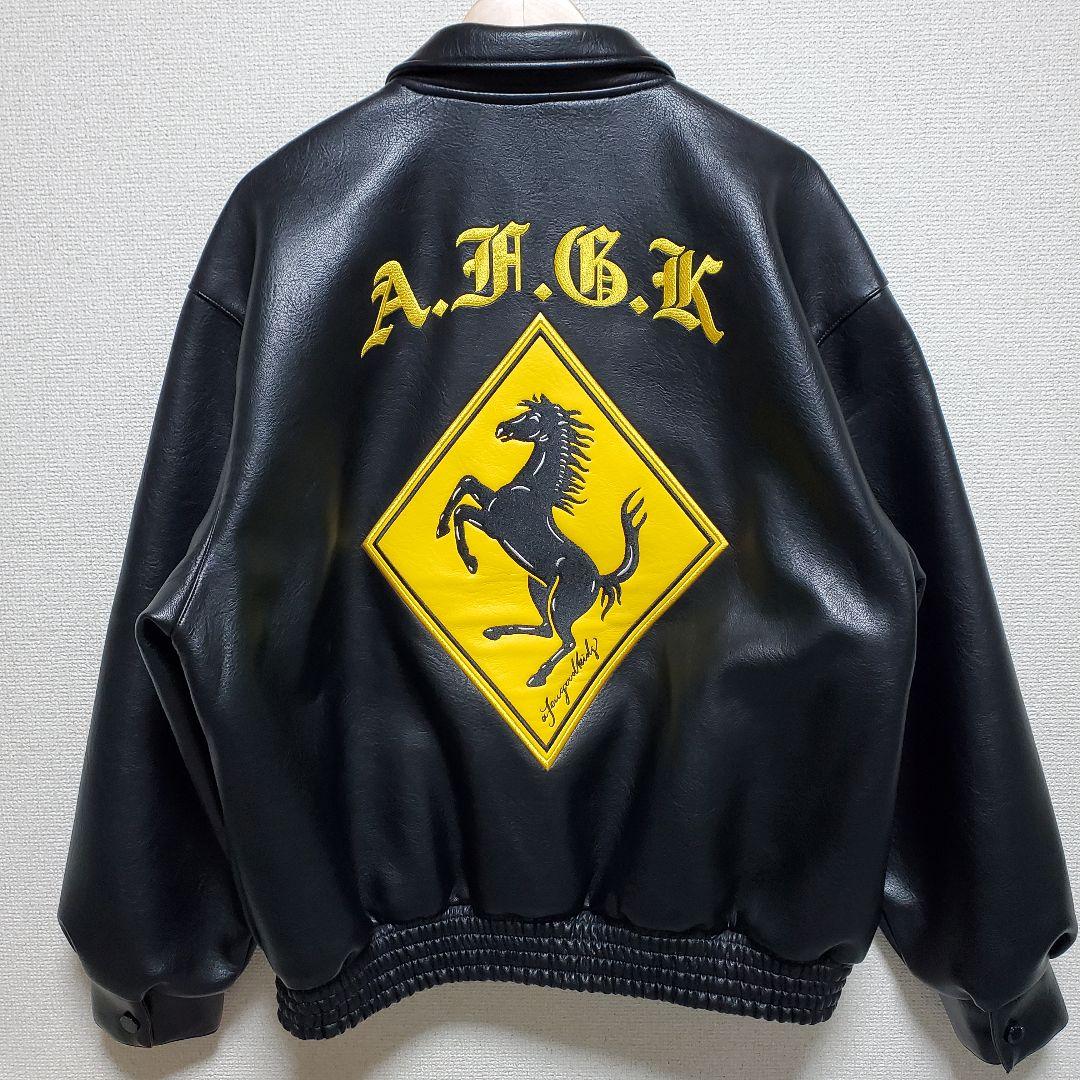 A.F.G.K レーシング PUレザー ジャケット スタジャン
