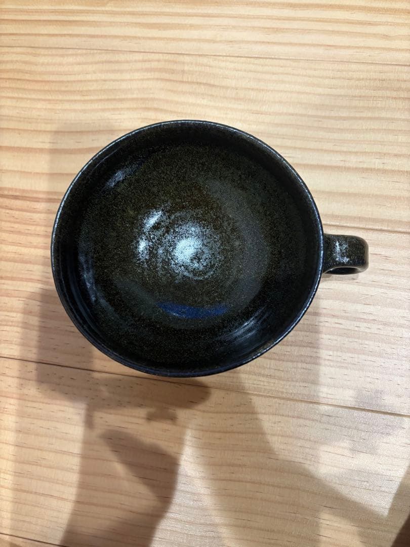 余宮隆スープカップ２客 黒釉新品、♥