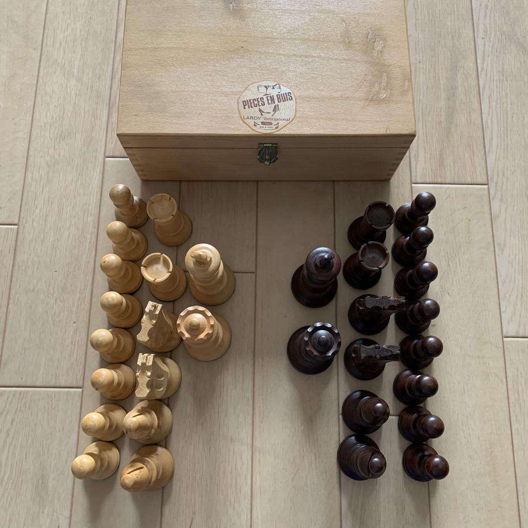 木製チェス駒セット LARDY フランス　チェス　アンティーク