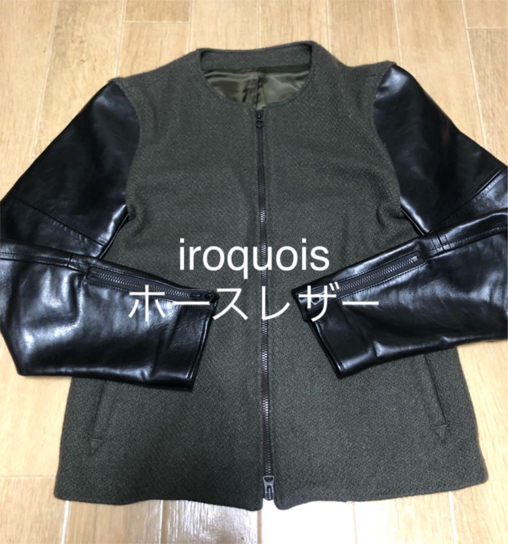 iroquois イロコイ 切り替え ノーカラージャケット ホースレザー