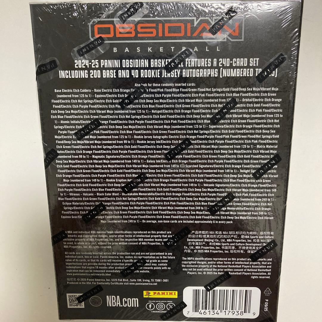 2025 25 Panini Obsidian Hobby Box UP786_INFO