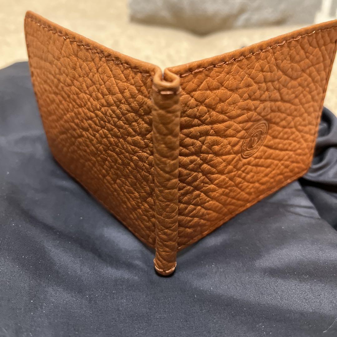 Donno Elenoマネークリップ財布 made in ITALY茶レザー